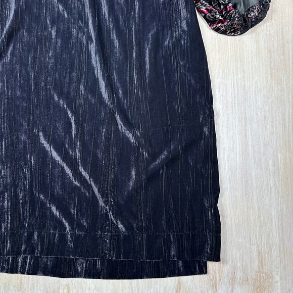 Umgee Floral Burnout Velvet Shift Puff Sleeve Boho Fairy Chic Goth Dress Small - Picture 4 of 14